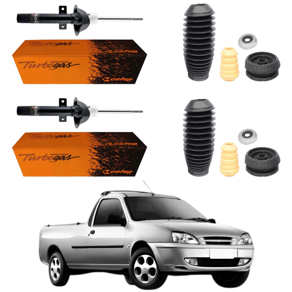 PAR AMORTECEDOR DIANTEIRO COURIER 97 A 2013 ORIGINAL COFAP + KITS