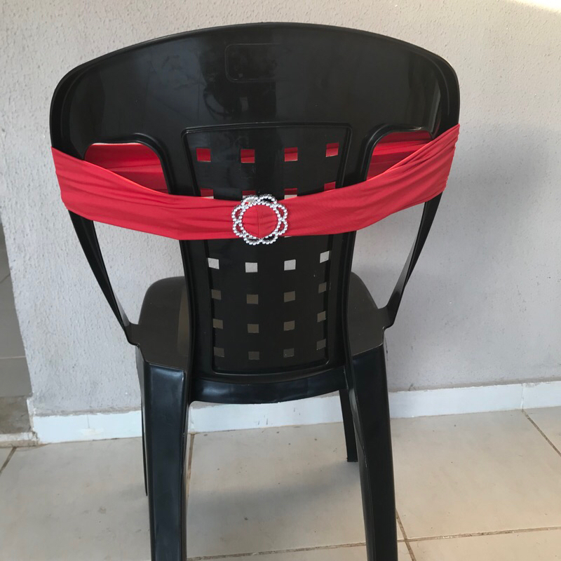 faixa de lycra para cadeira VERMELHA (preço por unidade) faixa para cadeira festa