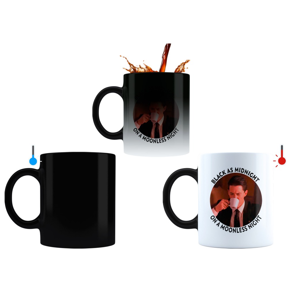 Caneca Mágica Dale Cooper Damn Fine Coffee Twin Peaks David Lynch Porcelana Muda de Cor