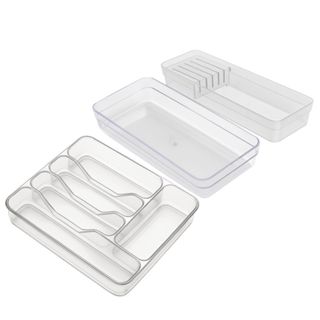 Kit Organizador de Talher 5 Divisórias + Porta Facas Para Gaveta + Organizador Utensílios Grandes em Oferta na Shopee