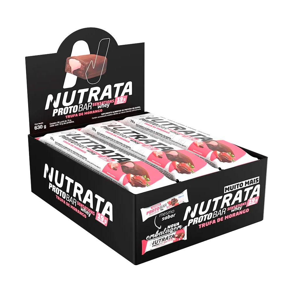 Barra de Proteína Proto Bar Whey - Caixa com 9 Unidades - Nutrata
