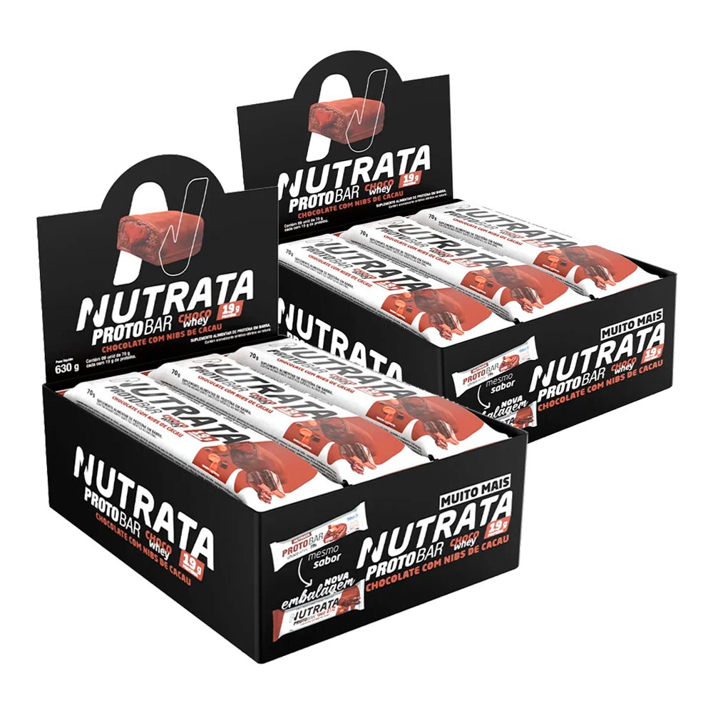 2x Barra De Proteína Proto Bar - Caixa C/ 9 Unidades de 70g - Nutrata em Oferta na Shopee