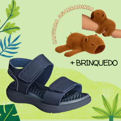 Sandália Infantil Menino Kidy Capivara Agarradinha Pulseira Braço Confortável Brinquedo Escolar Moda