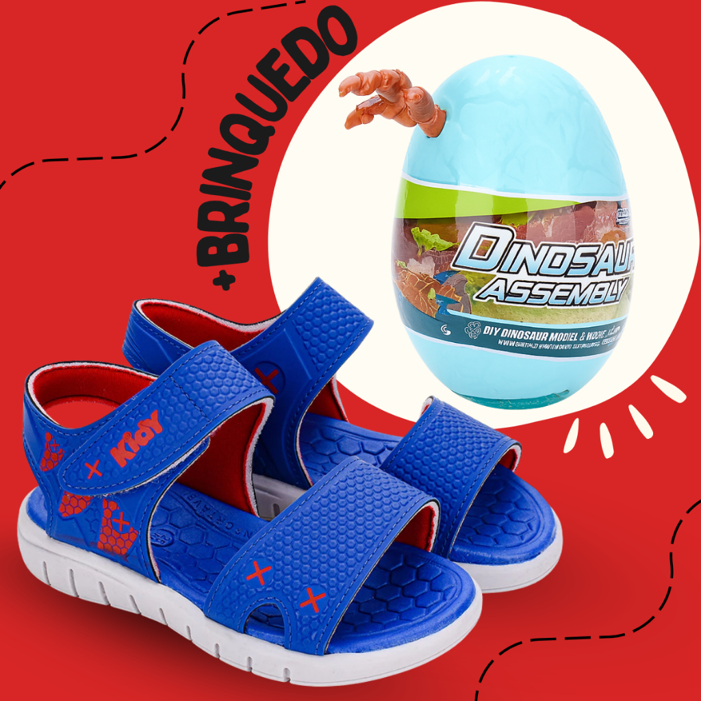 Sandália Infantil Menino Kidy Toys Com Brinquedo E Ovo Surpresa Azul