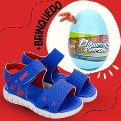 Sandália Infantil Menino Kidy Toys Com Brinquedo Ovo Surpresa Azul Presente Dia Das Crianças
