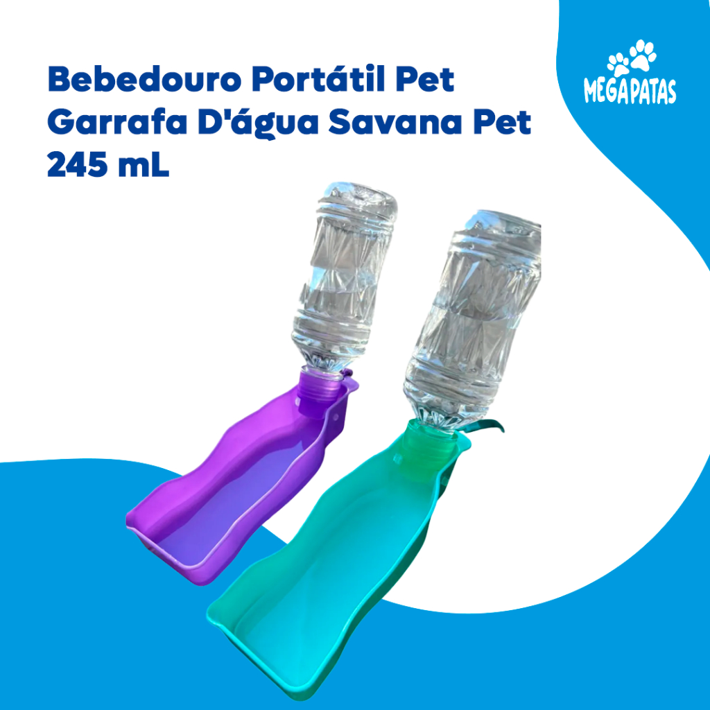 Bebedouro Pet Portátil Garrafa D'água Savana Pet 245 mL