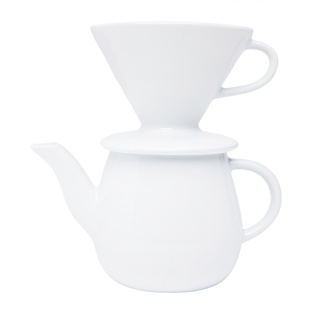 Kit Bule com Coador Filtro de Porcelana  Café Chá  – Branco liso em Oferta na Shopee