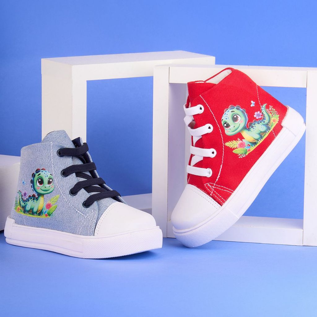 Tênis Botinha Infantil Menino Dino Cano Alto Botinha Dinossauro Dia a Dia Casual Promoção