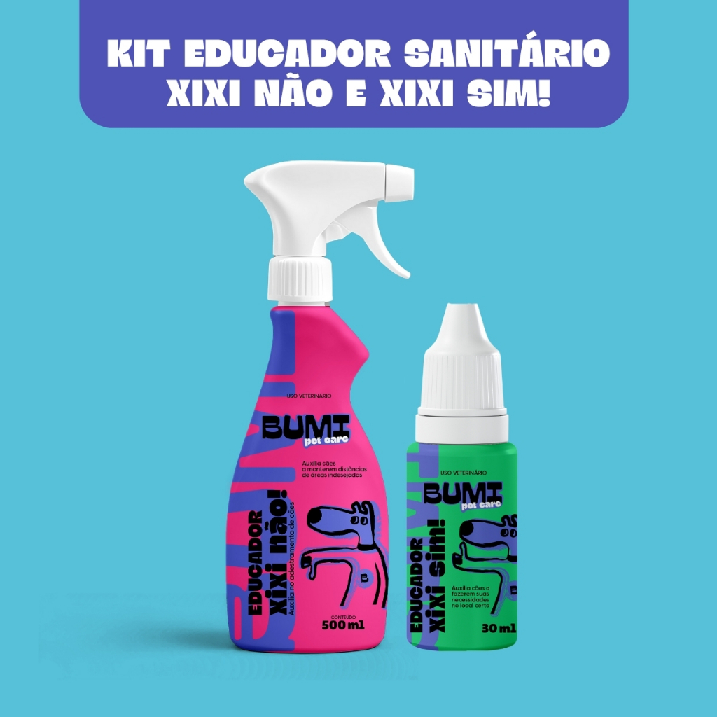 2 Kit Adestrador Xixi Stop + Xixi Aqui Pet Clean 500 mL para Cães e Gatos — imagem 2 de 2