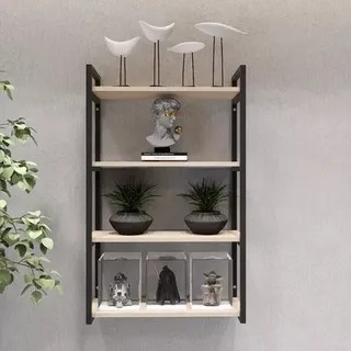 Estante Suspensa Estilo Industrial Elegante Organizadora Ferro Metalon E MDP 60CM