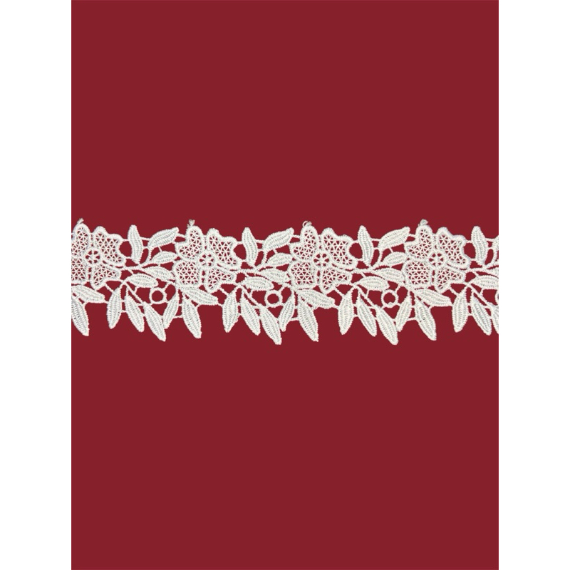 Renda Guipir Floral CHL-593 NYBC – 5 cm x 13,7 m – Branca