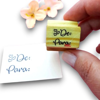Carimbo De: / Para: - modelo corações em Oferta na Shopee