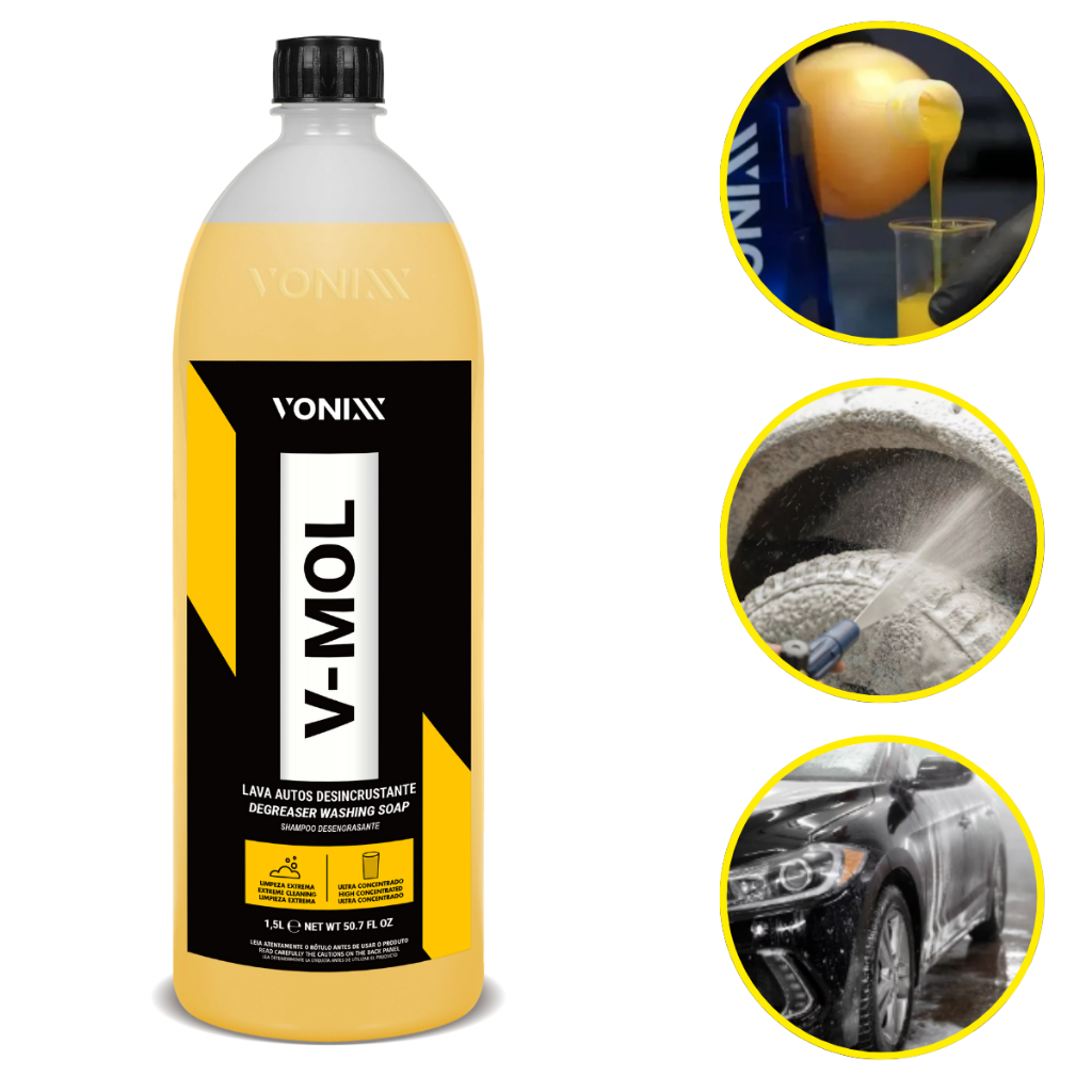 V-Mol Vonixx 1,5 litros Lava Autos Desincrustante Remoção De Sujeiras Mais Difíceis Como Barro, Óleo em Oferta na Shopee