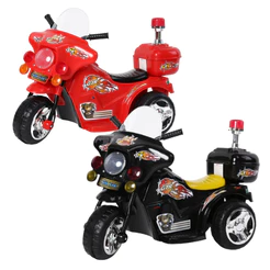 Mini Moto Elétrica Infantil Triciclo Policial 6V Com Luz e Sons Importway