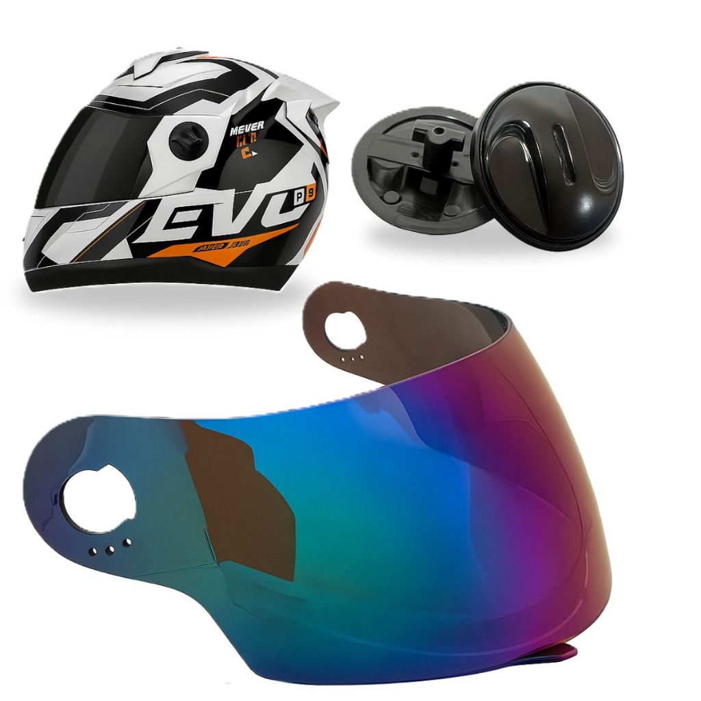 Viseira Camaleão Polivisor P/ Capacete Pro Tork 788 Evolution G8 + Botões Laterais em Oferta na Shopee