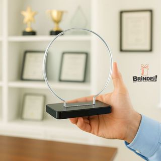 Troféu Mini Redondo 8cm Acrílico Cristal 2mm C/base Preta Kit 5 - 10 - 15 Unidades em Oferta na Shopee