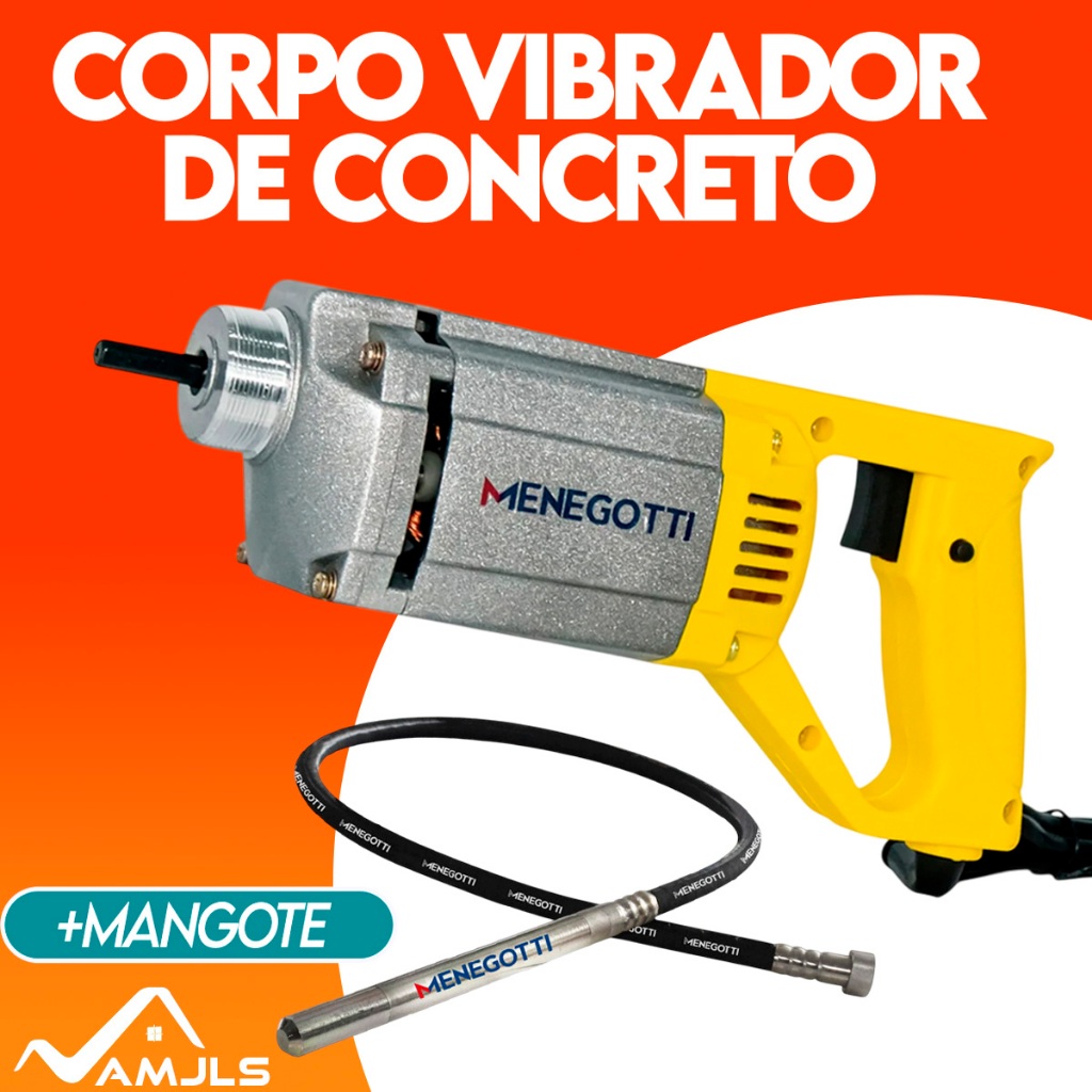 Vibrador De Concreto 1000w 220v + Mangote De 2,5m Menegotti