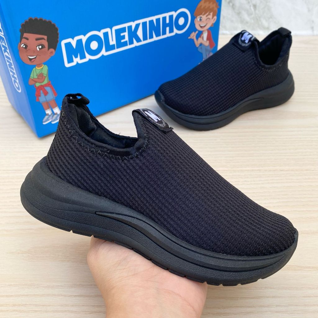Tênis Sapato Infantil Menino Molekinho Slip On Confortável Calce Fácil