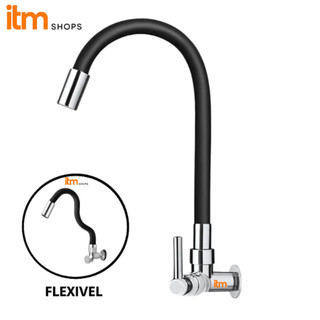 Torneira Cozinha Parede Flexível Gourmet  1/4 de volta