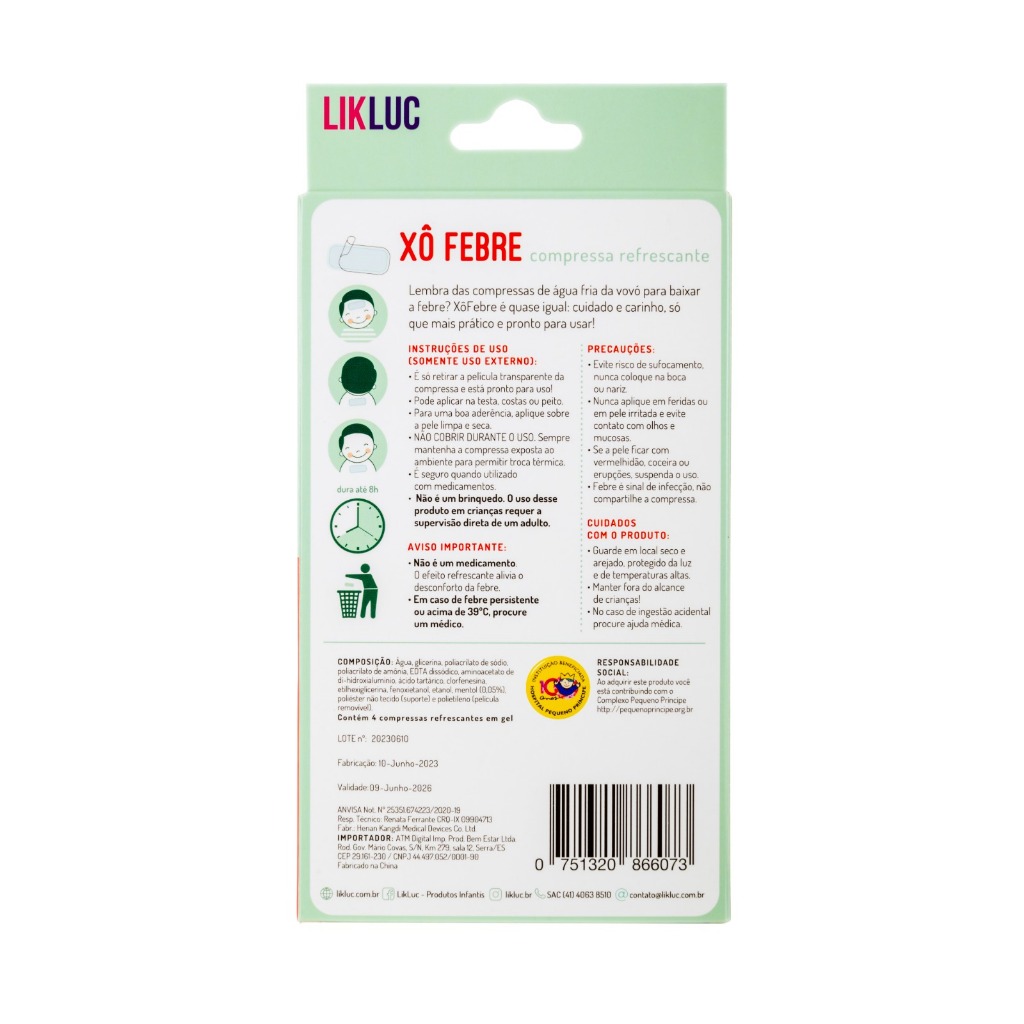 Xô Febre Compressa em Gel Refrescante Adesivo Alivio Febre Vacina Likluc — imagem 2 de 2