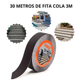 Fita Antiderrapante Adesiva Lixa 30 Metros X 50mm Preta Area Interna Piso Escada Rampas Degraus em Oferta na Shopee
