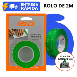 Fita Dupla Face 3M Original Extrema Fixa Forte 24mm X 2m Para Parede Fixa Quadro Espelho 5kg em Oferta na Shopee