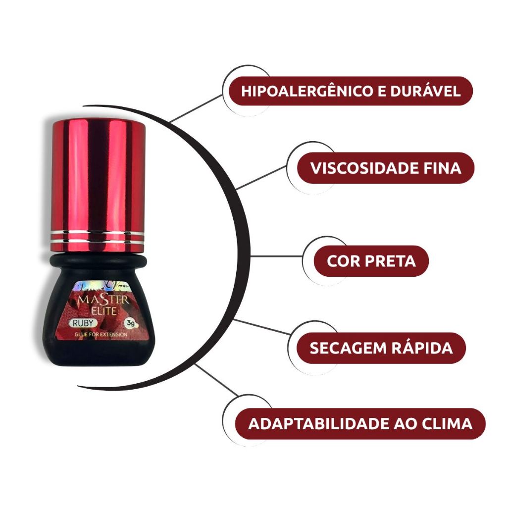 Cola Elite Master Ruby Para Alongamento De Cílios 3ml · foto 2