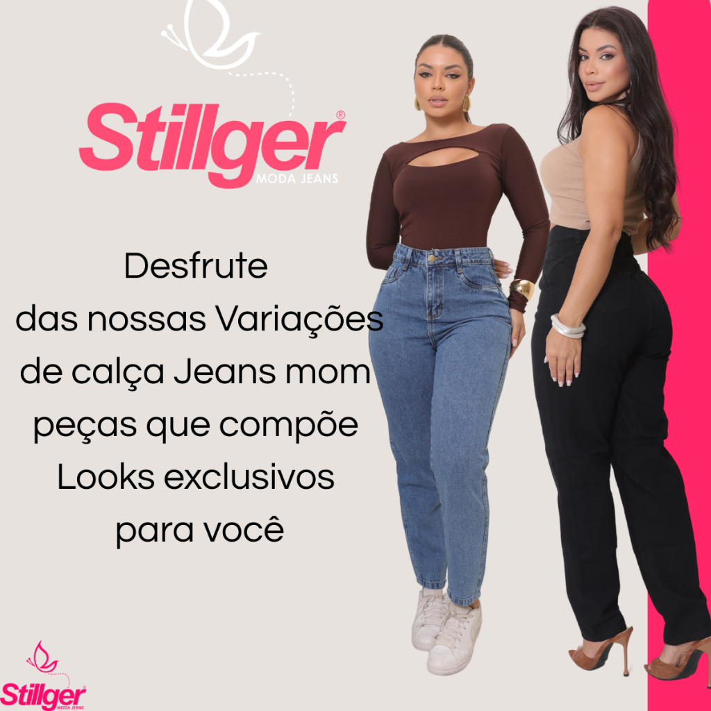 Calça Mom Jeans Cintura Alta Feminina Levanta Bumbum Stillger Jeans - Women Clothes