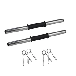 Halter Barra Oca 40cm Cromada Com Presilhas Para Treino Musculação Academia