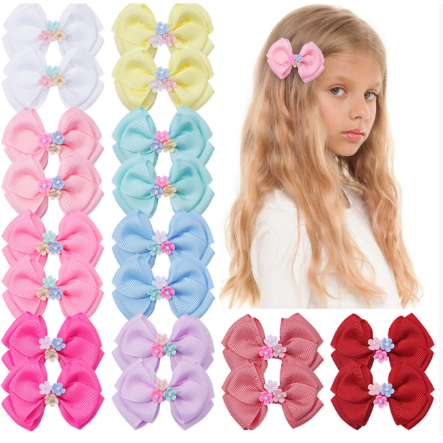 Kit 4/8/12/16/20/24 Unidades Laços de Cabelo Bico de Pato