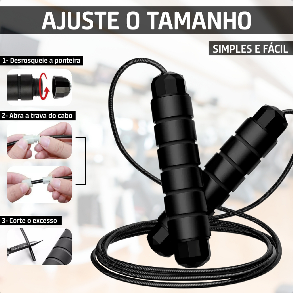 Depbag Corda de Pular Jump Crossfit Esporte Rope Giratória 2 Metros Profissional Aço PVC Acolchoada