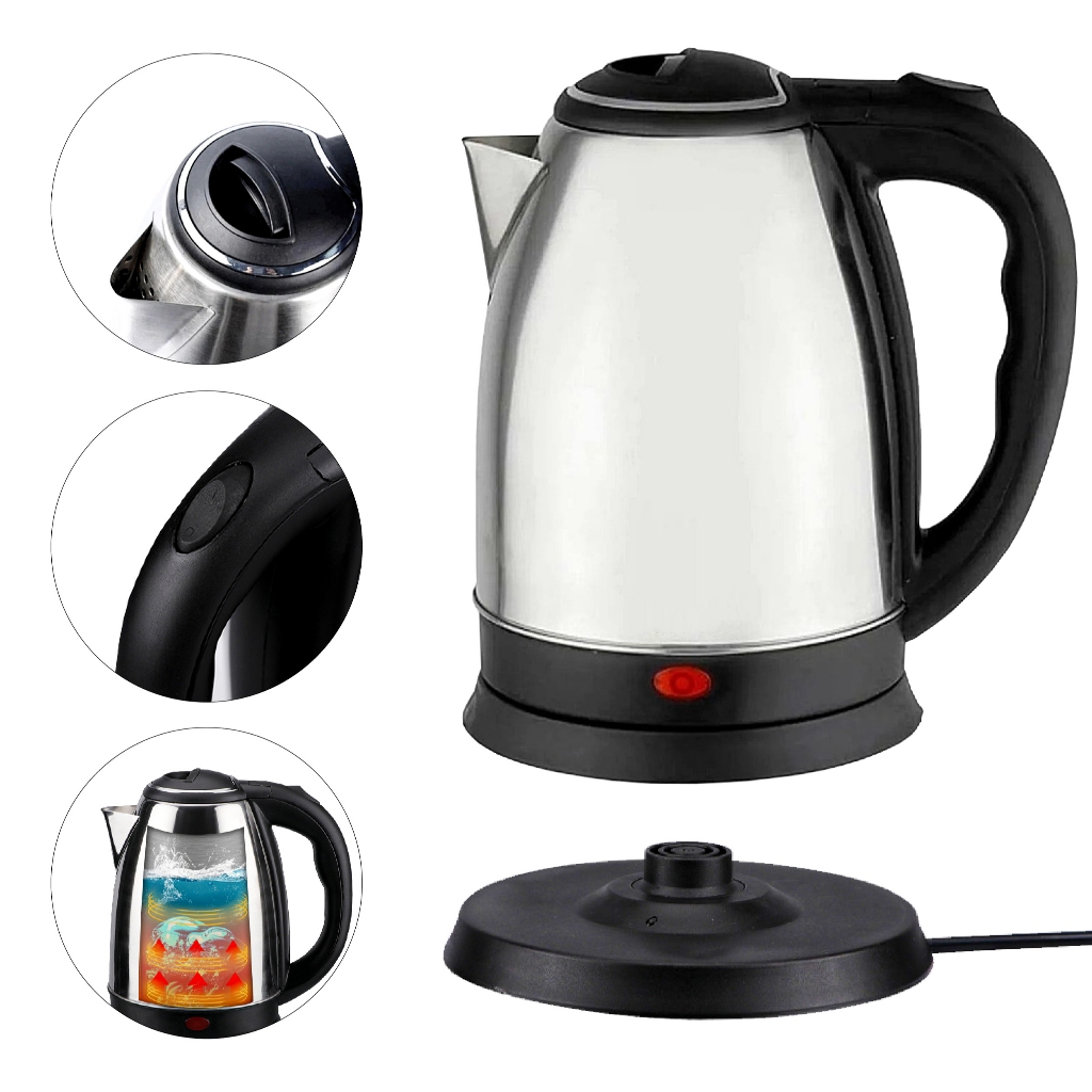 Chaleira Elétrica Jarra De Aço Inox Para Café Chá Leite 1100w 110v 1800 ML Top