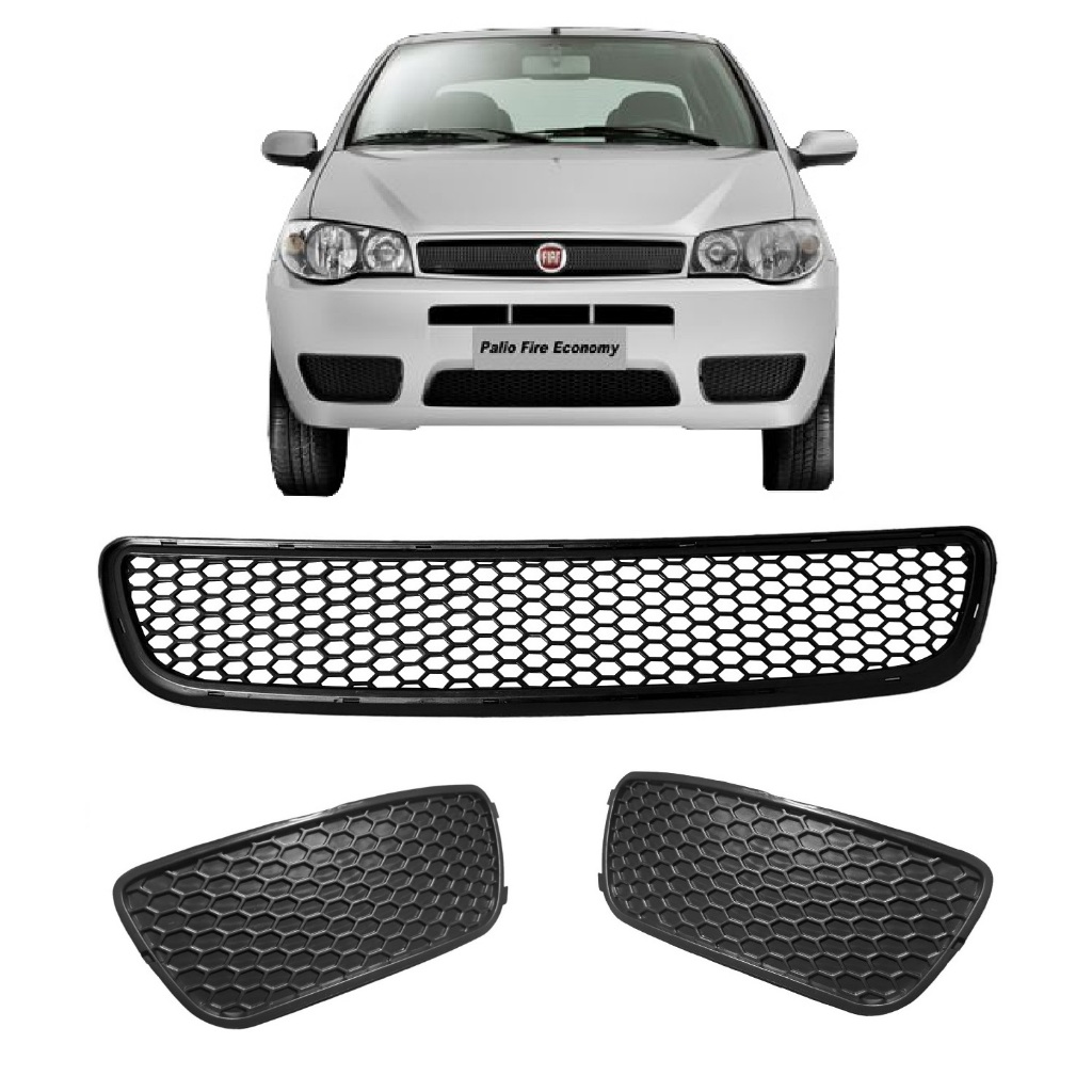 Kit Grade + Par Moldura Parachoque Palio 2004 a 2008 em Oferta na Shopee