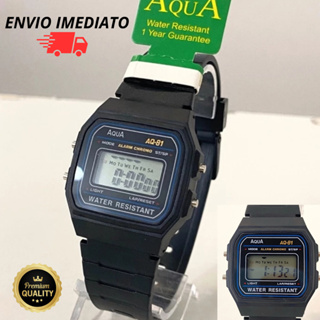 Relógio Retrô Digital Esportivo Aqua Modelo AQ 81 borracha quadrado  Unissex   Militar Vintage em Oferta na Shopee