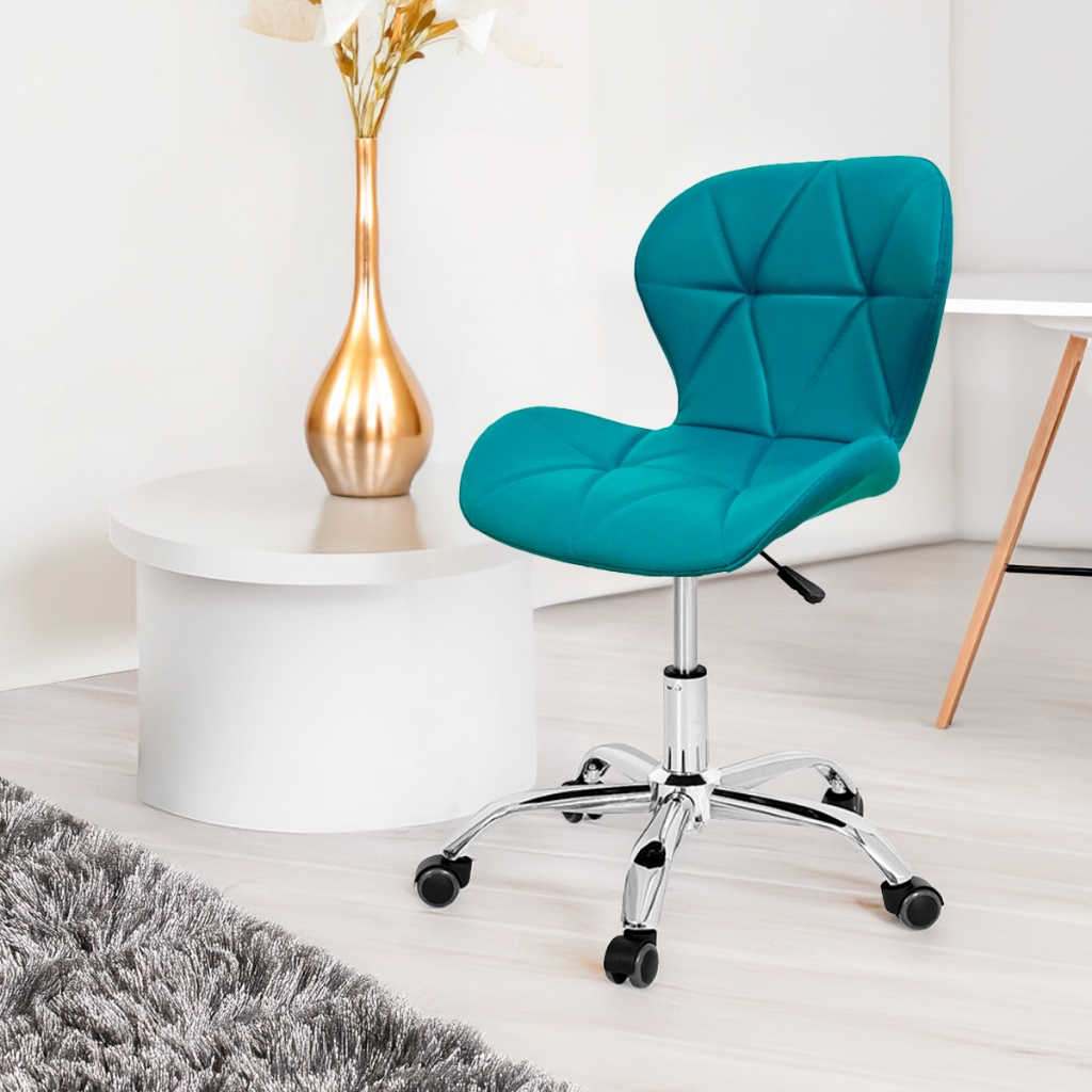 Cadeira Office Eiffel Slim Base Giratória Turquesa em Oferta na Shopee