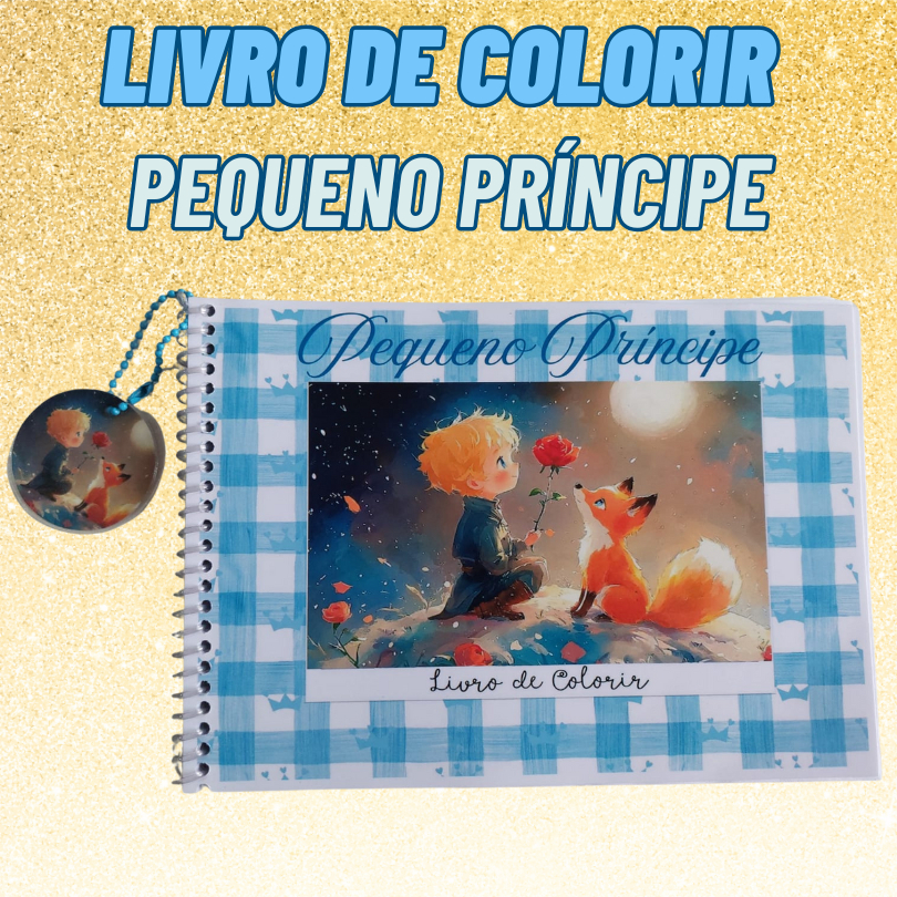 Livro Colorir Pequeno Príncipe (Estilo Bobie Gods) - 50 Folhas de Sulfite + Capa Flexível +Folha Antimancha + Chaverinho