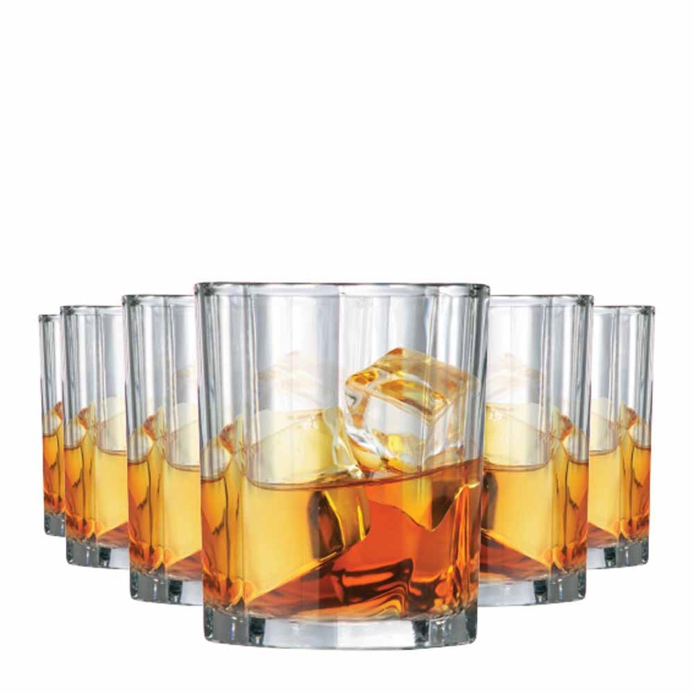 Jogo de Copos de Vidro Octon On The Rocks para Whisky 280ml, 6 pcs - Ruvolo - Home & Living