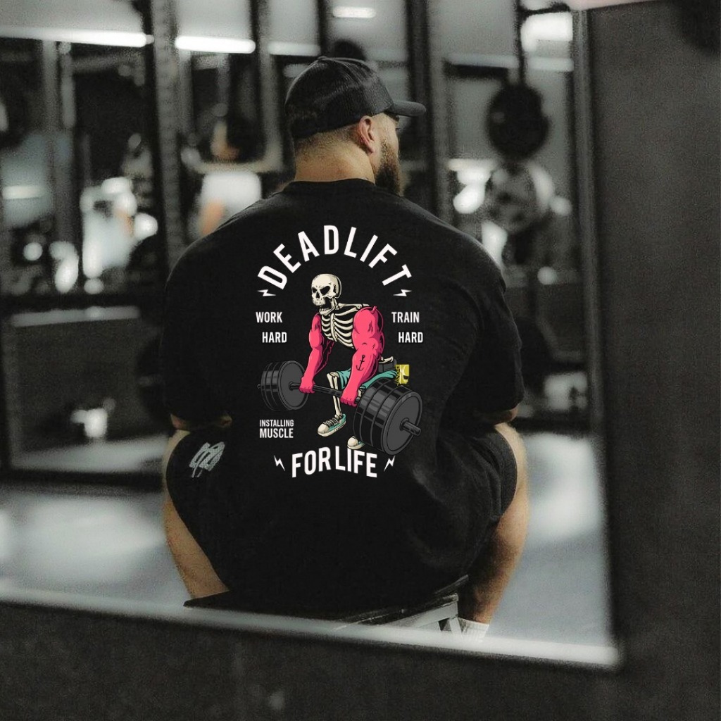 Oversized Camiseta Treino Academia Larga Streetwear Gym Ratos Dead Lift Estampada Cbum Personalizada