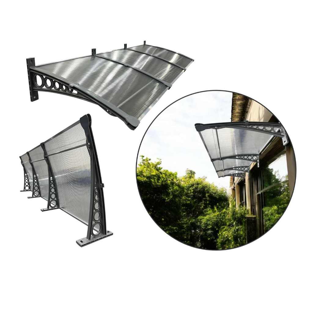 Toldo Policarbonato 4,60x0,50m - Cobertura para Janelas e Portas - Escolha a cor!