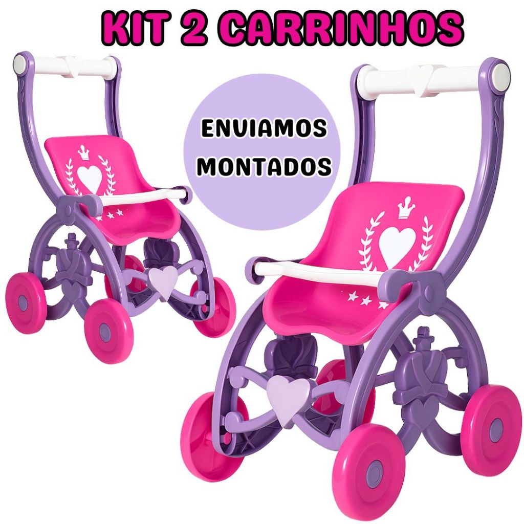 Kit 2 Carrinho De Boneca Brinquedos Bebe Menina Infantil Luxo Carrinho De Boneca Passeio Luxo Bebê Reborn