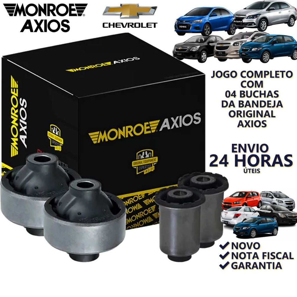 Kit 4 Bucha Bandeja Dianteira Onix Prisma Spin Sonic GM Cobalt Original AXIOS para os dois lados NF em Oferta na Shopee