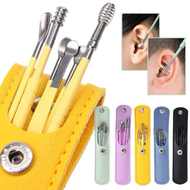 Kit com 6 Cotonetes Inteligentes – Limpeza Segura dos Ouvidos com Estojo Portátil