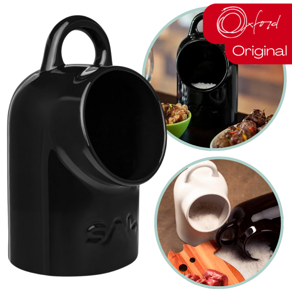 Saleiro De Porcelana Grande Gourmet Churrasco 25x14cm Preto Oxford