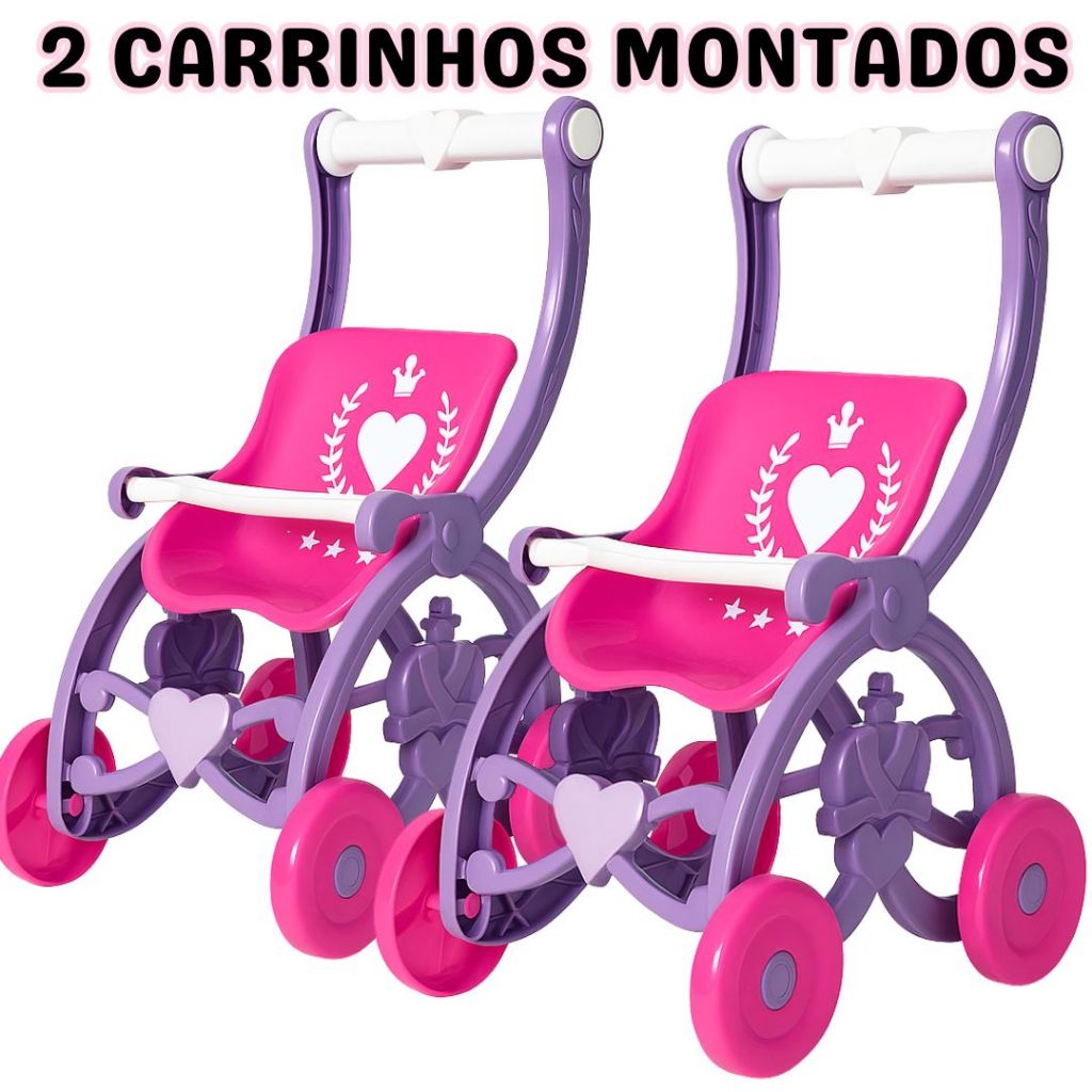 Kit 2 Carrinho De Boneca Brinquedo Infantil Carrinho Boneca Bebe Conforto