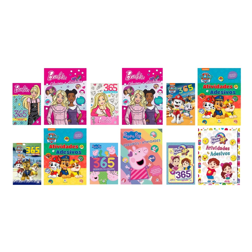 Livro Infantil 365 Atividades e Livro de Adesivos com Atividades - 2 Livros Escolha o seu Kit!