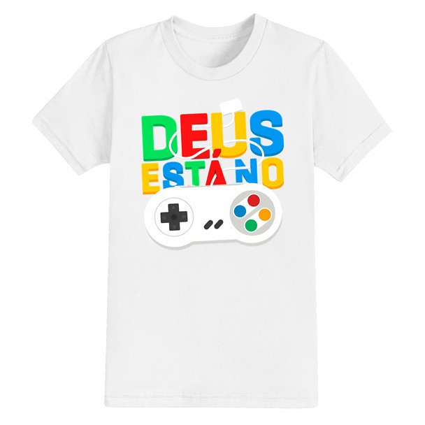 Camiseta Masculina Lançamento Especial Na Cor branca Com Estampa Modelo: - "DEUS ESTA NO CONTROLE" - OFERTA IMPERDÍVEL