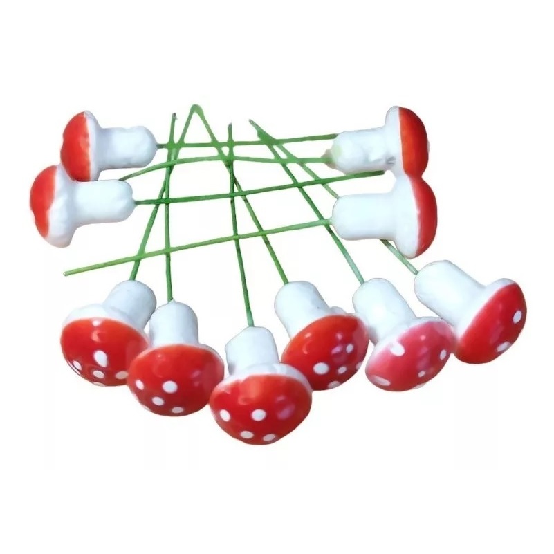 Kit 10 a 50 Mini Cogumelos Decoração De Terrários E Mini Mundos