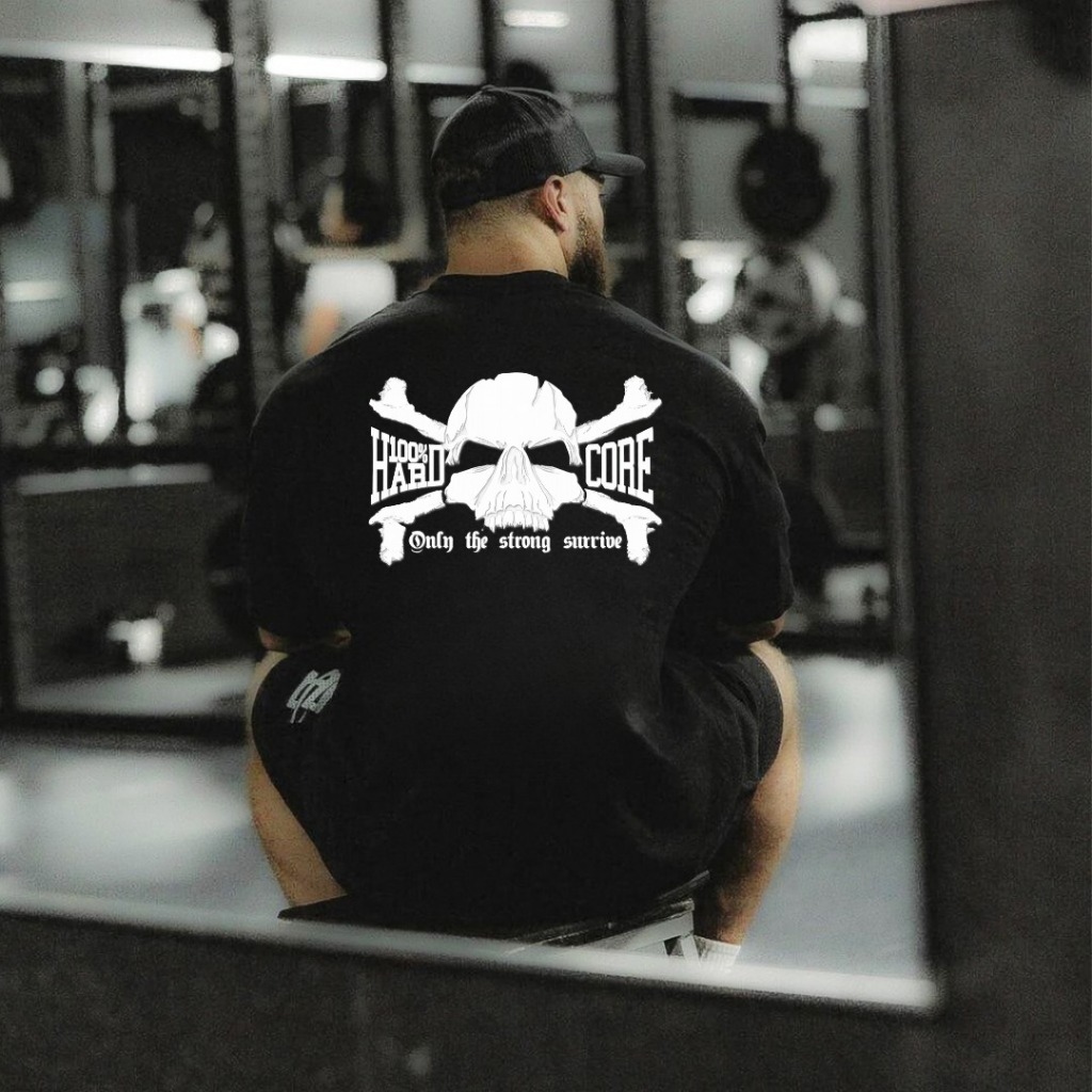 Camiseta Oversized Streetwear Caveira Estampada Treino Academia Larga Estampada Cbum Personalizada