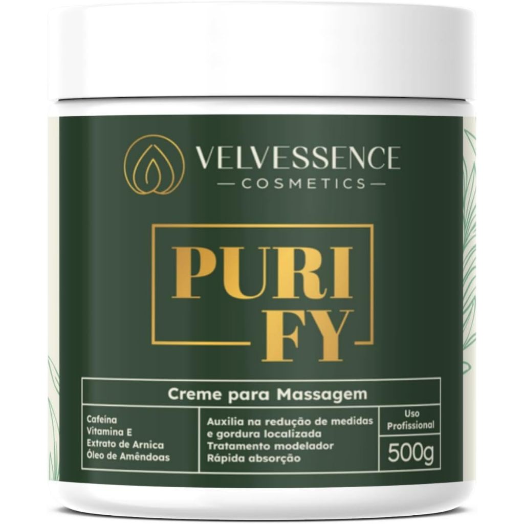 Velvessence Creme Redutor Para Massagem com Cafeína e Arnica Efeito Firmador, Drenante e Tonificante