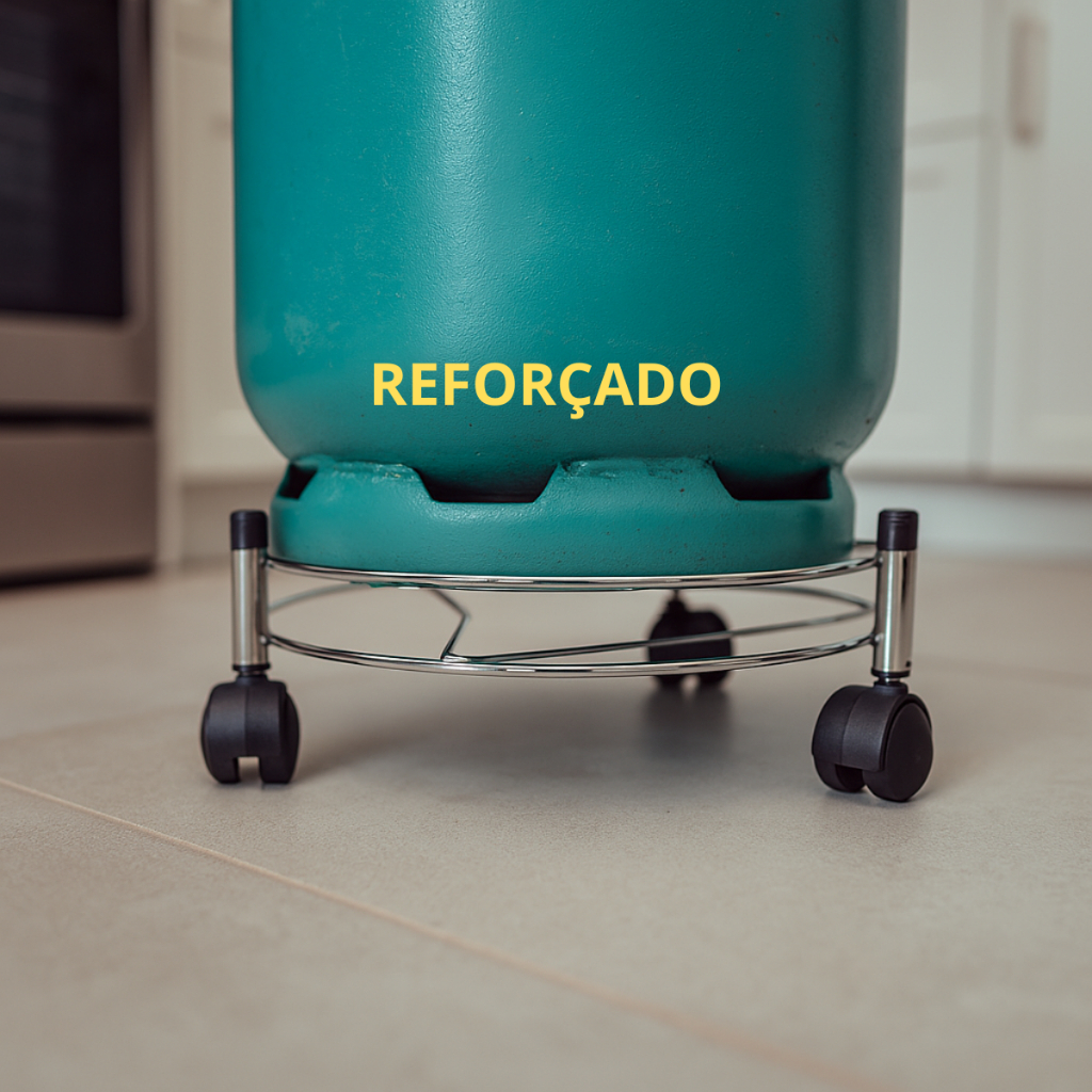 Suporte Para Botijão Com Rodinhas Super Reforçado Aço Cromado Botijão Gás Vaso em Oferta na Shopee